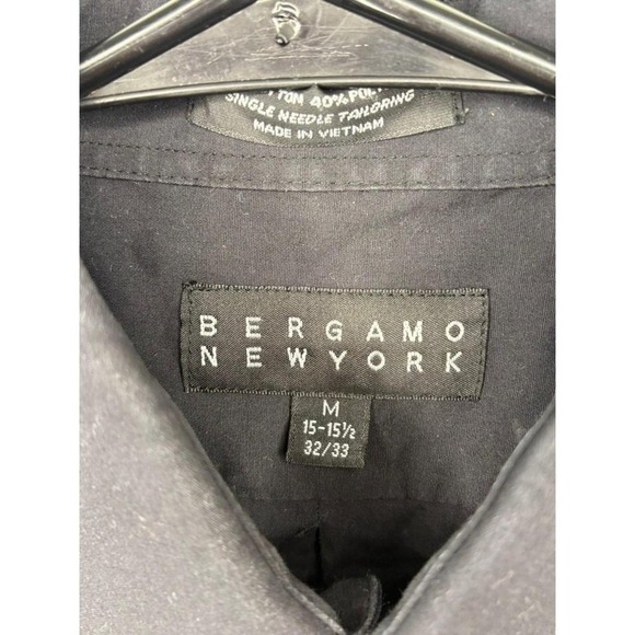 Dress Shirt Bergamo New York Men's Dress Shirt (M 15-15.5 Neck- 32/33 Sleeve - Picture 4 of 6